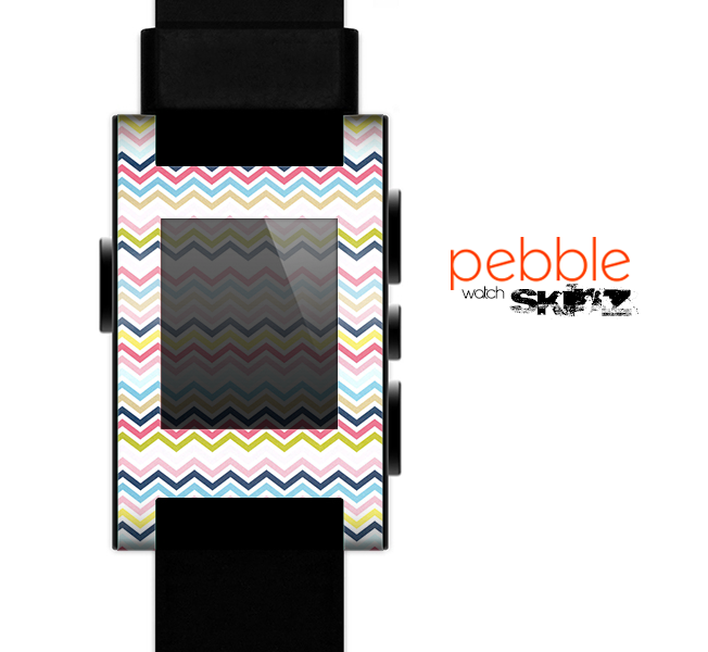 The Multi-Lined Chevron Color Pattern Skin for the Pebble SmartWatch