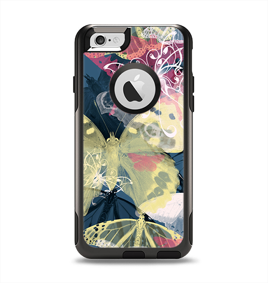 The Multi-Styled Yellow Butterfly Shadow Apple iPhone 6 Otterbox Commuter Case Skin Set