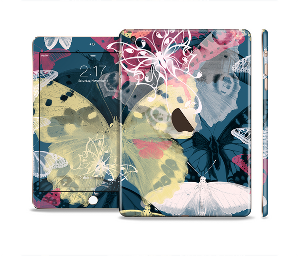 The Multi-Styled Yellow Butterfly Shadow Full Body Skin Set for the Apple iPad Mini 3