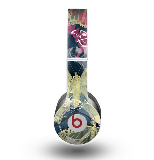 The Multi-Styled Yellow Butterfly Shadow Skin for the Beats by Dre Original Solo-Solo HD Headphones