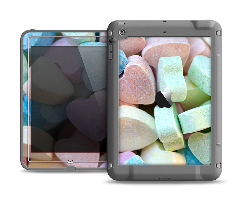 The Multicolored Candy Hearts Apple iPad Air LifeProof Fre Case Skin Set