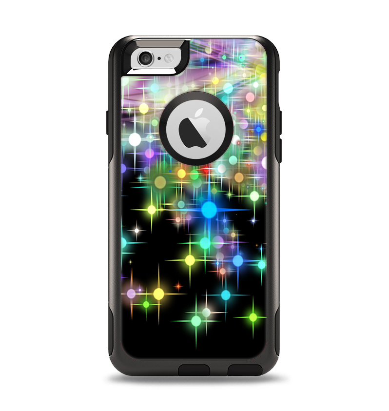 The Multicolored Glistening Lights Apple iPhone 6 Otterbox Commuter Case Skin Set
