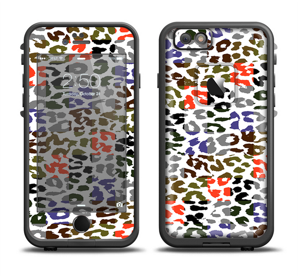 The Multicolored Leopard Vector Print Apple iPhone 6 LifeProof Fre Case Skin Set