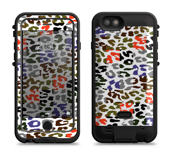 The Multicolored Leopard Vector Print Apple iPhone 6/6s LifeProof Fre POWER Case Skin Set