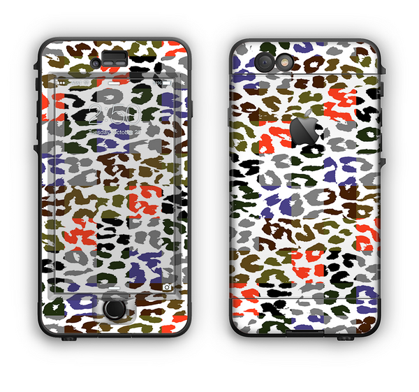 The Multicolored Leopard Vector Print Apple iPhone 6 Plus LifeProof Nuud Case Skin Set