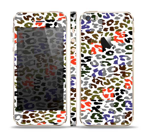 The Multicolored Leopard Vector Print Skin Set for the Apple iPhone 5s