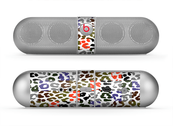 The Multicolored Leopard Vector Print Skin for the Beats by Dre Pill Bluetooth Speaker