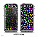 The Multicolored Polka with Black Background Skin for the iPhone 5c nüüd LifeProof Case