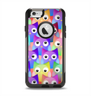 The Multicolored Shy Owls Pattern Apple iPhone 6 Otterbox Commuter Case Skin Set