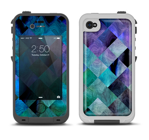 The Multicolored Tile-Swirled Pattern Apple iPhone 4-4s LifeProof Fre Case Skin Set