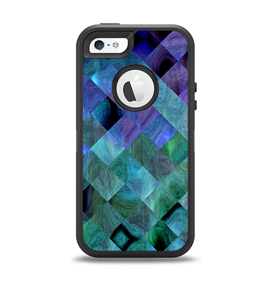 The Multicolored Tile-Swirled Pattern Apple iPhone 5-5s Otterbox Defender Case Skin Set