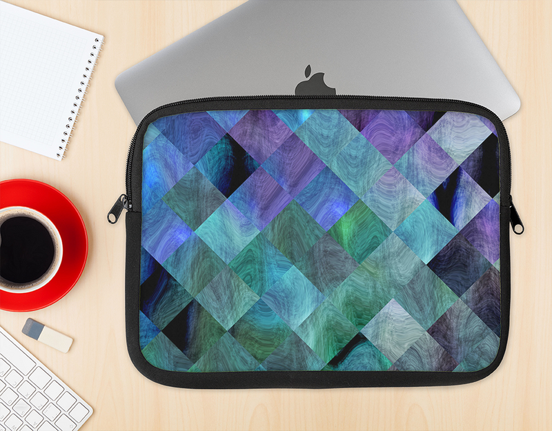 The Multicolored Tile-Swirled Pattern Ink-Fuzed NeoPrene MacBook Laptop Sleeve