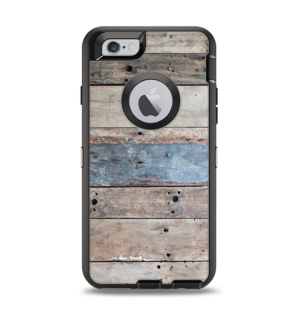 The Multicolored Tinted Wooden Planks Apple iPhone 6 Otterbox Defender Case Skin Set