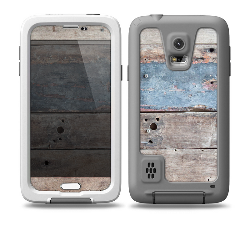 The Multicolored Tinted Wooden Planks Skin for the Samsung Galaxy S5 frē LifeProof Case