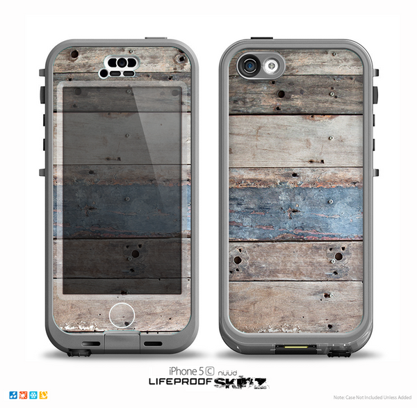 The Multicolored Tinted Wooden Planks Skin for the iPhone 5c nüüd LifeProof Case