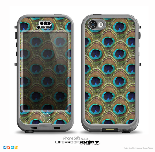 The Multiple Peacock Feather Pattern Skin for the iPhone 5c nüüd LifeProof Case