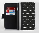 The Mustache Galore Ink-Fuzed Leather Folding Wallet Credit-Card Case for the Apple iPhone 6/6s, 6/6s Plus, 5/5s and 5c
