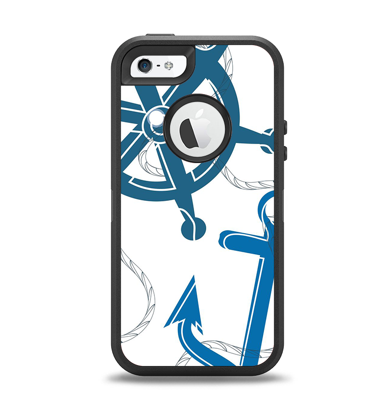 The Nautical Anchor Collage Apple iPhone 5-5s Otterbox Defender Case Skin Set