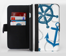 The Nautical Anchor Collage Ink-Fuzed Leather Folding Wallet Credit-Card Case for the Apple iPhone 6/6s, 6/6s Plus, 5/5s and 5c
