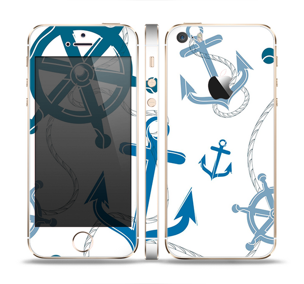 The Nautical Anchor Collage Skin Set for the Apple iPhone 5s