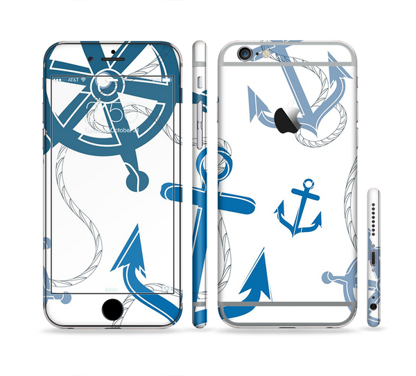The Nautical Anchor Collage Sectioned Skin Series for the Apple iPhone 6