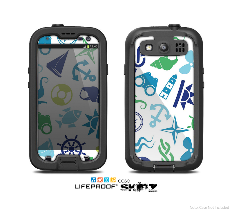 The Nautical Vector Shapes Skin For The Samsung Galaxy S3 LifeProof Case