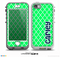 The Navy Blue Name Script Lime Green Morocan Pattern Skin for the iPhone 5-5s nüüd LifeProof Case
