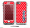 The Navy Blue Name Script Red Morocan Pattern Skin for the iPhone 5-5s nüüd LifeProof Case