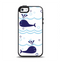 The Navy Blue Smiley Whales Apple iPhone 5-5s Otterbox Symmetry Case Skin Set