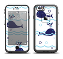 The Navy Blue Smiley Whales Apple iPhone 6/6s LifeProof Fre Case Skin Set