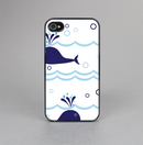 The Navy Blue Smiley Whales Skin-Sert for the Apple iPhone 4-4s Skin-Sert Case