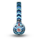 The Navy Blue Thin Lined Chevron Pattern V2 Skin for the Beats by Dre Mixr Headphones