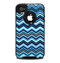 The Navy Blue Thin Lined Chevron Pattern V2 Skin for the iPhone 4-4s OtterBox Commuter Case
