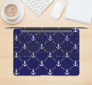 The Navy Blue & White Seamless Anchor Pattern Skin Kit for the 12" Apple MacBook (A1534)