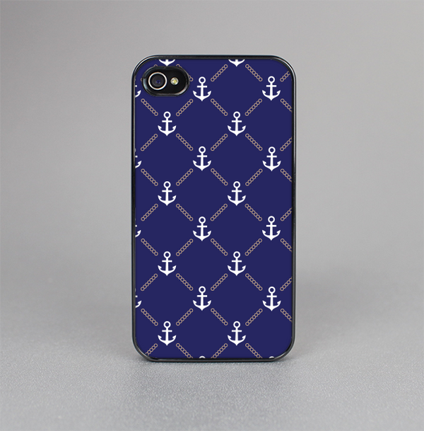 The Navy Blue & White Seamless Anchor Pattern Skin-Sert for the Apple iPhone 4-4s Skin-Sert Case