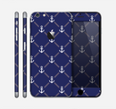 The Navy Blue & White Seamless Anchor Pattern Skin for the Apple iPhone 6 Plus