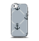 The Navy & Gray Vintage Solid Color Anchor Linked Apple iPhone 5c Otterbox Symmetry Case Skin Set