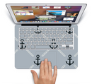 The Navy & Gray Vintage Solid Color Anchor Linked Skin Set for the Apple MacBook Pro 13"   (A1278)
