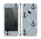 The Navy & Gray Vintage Solid Color Anchor Linked Skin Set for the Apple iPhone 5s