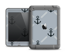 The Navy & Gray Vintage Solid Color Anchor Linked Apple iPad Air LifeProof Fre Case Skin Set