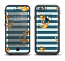 The Navy Striped with Gold Anchors Apple iPhone 6/6s LifeProof Fre Case Skin Set