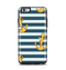The Navy Striped with Gold Anchors Apple iPhone 6 Plus Otterbox Symmetry Case Skin Set