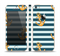 The Navy Striped with Gold Anchors Skin Set for the Apple iPhone 5s