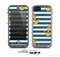 The Navy Striped with Gold Anchors Skin for the Apple iPhone 5c LifeProof Case