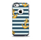 The Navy Striped with Gold Anchors Skin for the iPhone 5c OtterBox Commuter Case