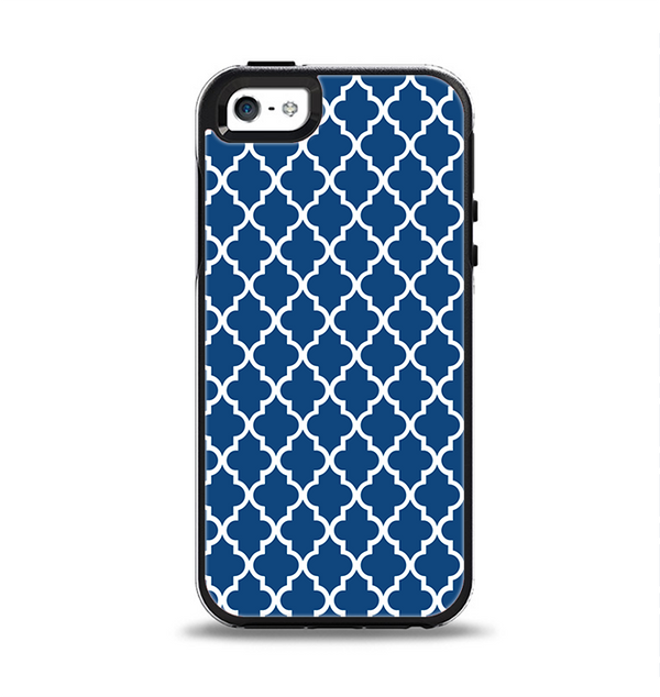 The Navy & White Seamless Morocan Pattern Apple iPhone 5-5s Otterbox Symmetry Case Skin Set