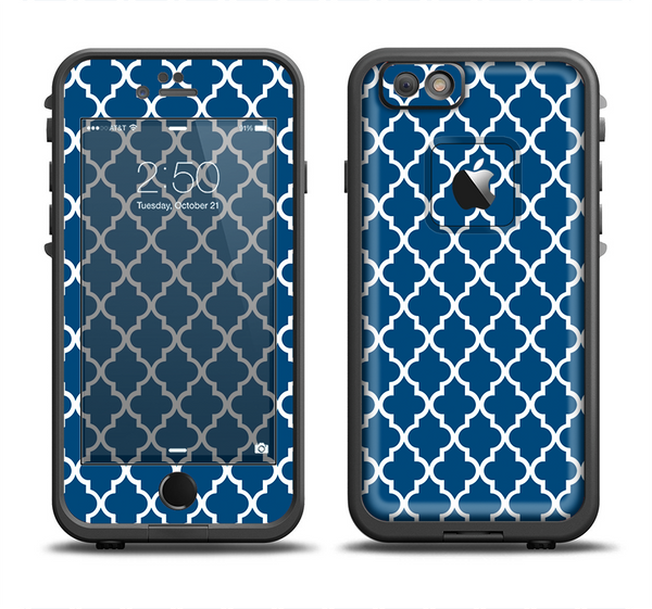 The Navy & White Seamless Morocan Pattern Apple iPhone 6 LifeProof Fre Case Skin Set