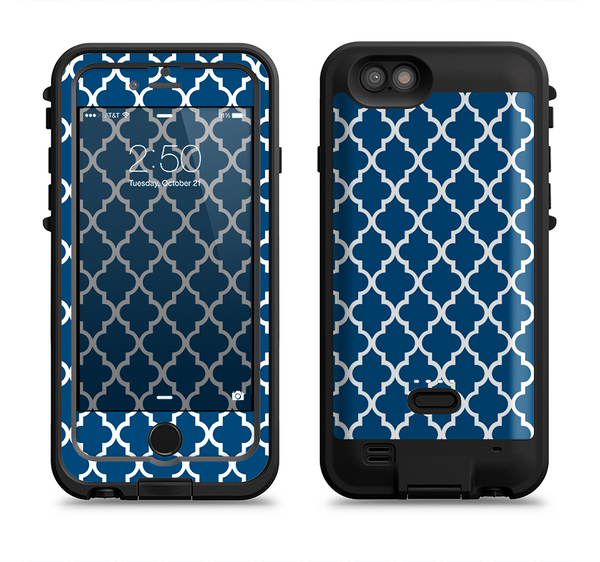 The Navy & White Seamless Morocan Pattern Apple iPhone 6/6s LifeProof Fre POWER Case Skin Set