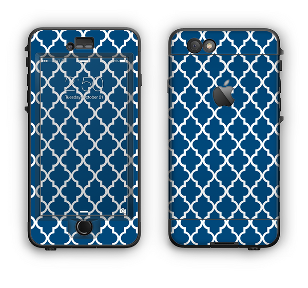 The Navy & White Seamless Morocan Pattern Apple iPhone 6 Plus LifeProof Nuud Case Skin Set