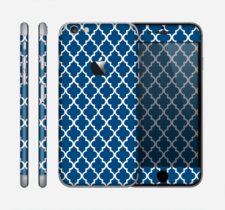 The Navy & White Seamless Morocan Pattern Skin for the Apple iPhone 6